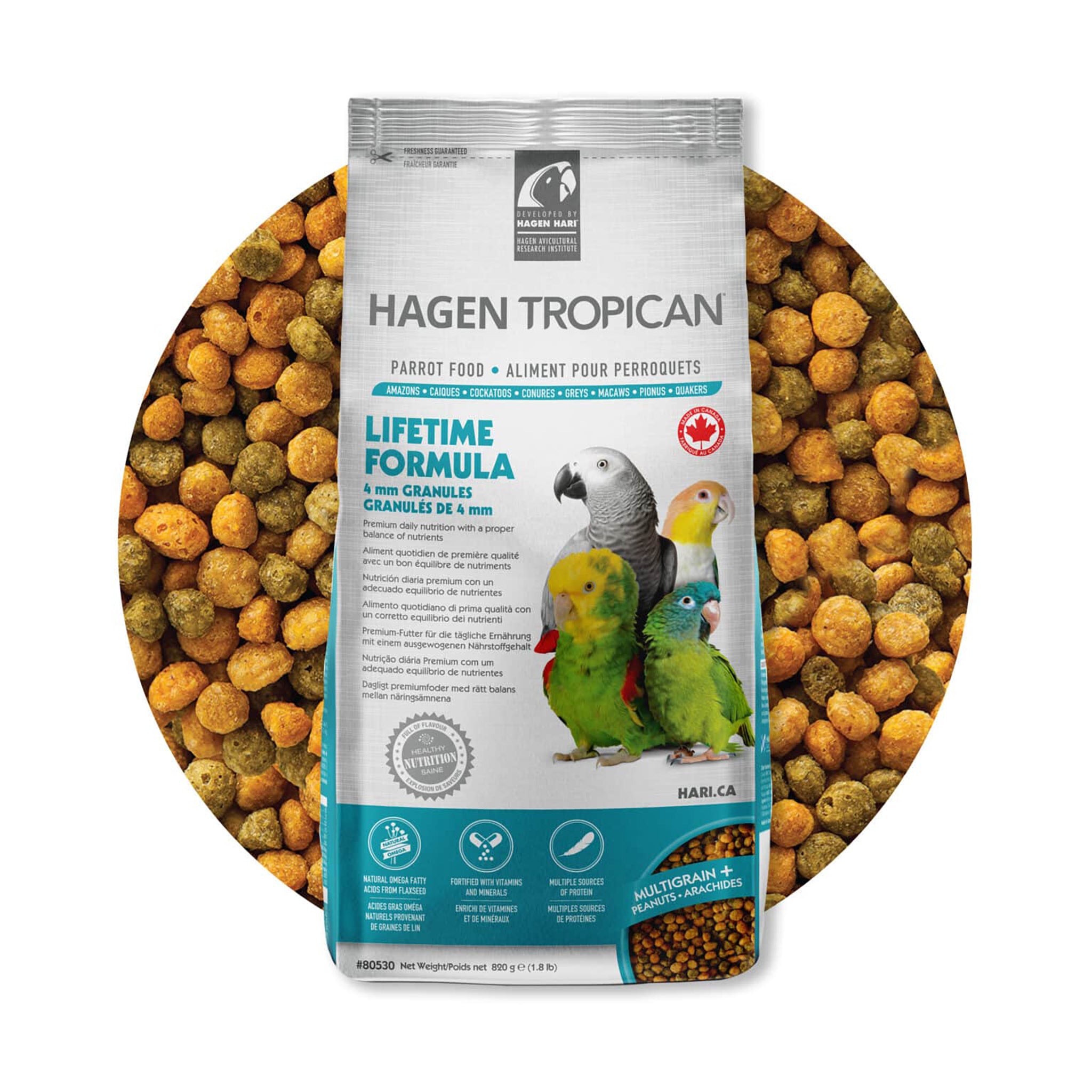 Hagen HARI Tropican Lifetime Formula for Parrots 4mm Granules
