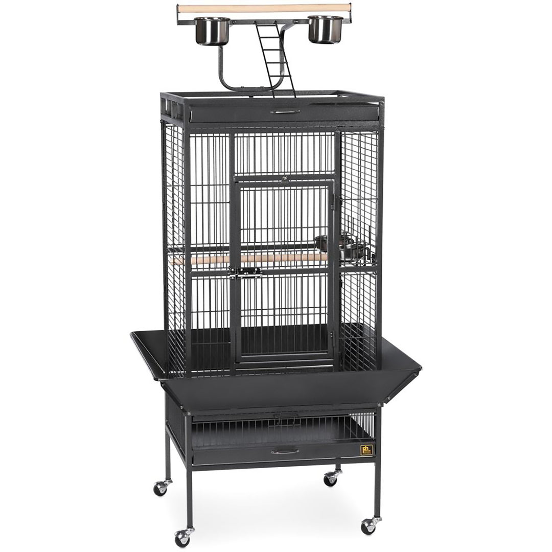 Prevue Pet Products Playtop Bird Home Black - 24” x 22” - Parrot Enclosure #3152BLK