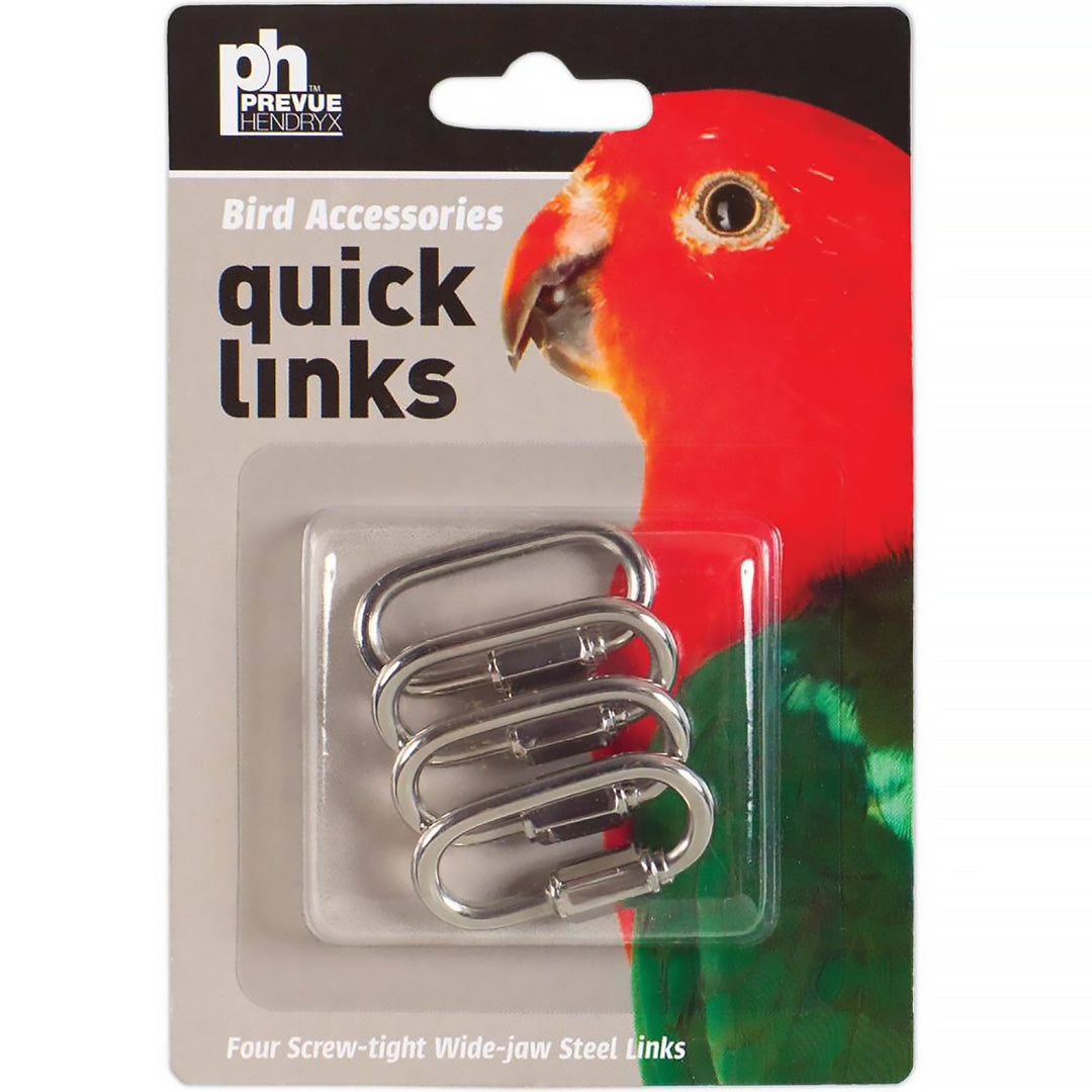 Prevue Pet Products Bird Accessories Quick Links Large 4 Pack - Replacement Bird Toy Hanging Metal Clips #62902