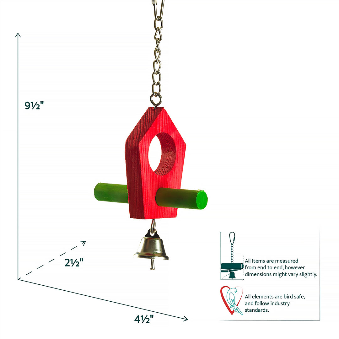 Aria Birdhouse Perchy - Swinging Chew Bird Toy #2064