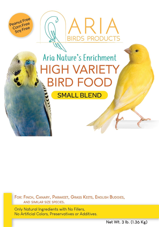 #1002 Aria Nature's Enrichment High-Variety Seed Blend for Small Parrots - 3lb