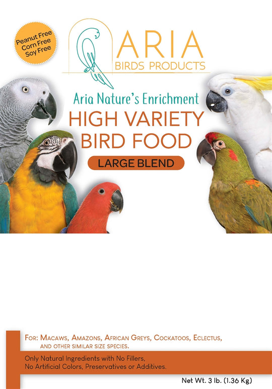 #1006 Aria Nature’s Enrichment High-Variety Seed Blend for Large Parrots - 3lb