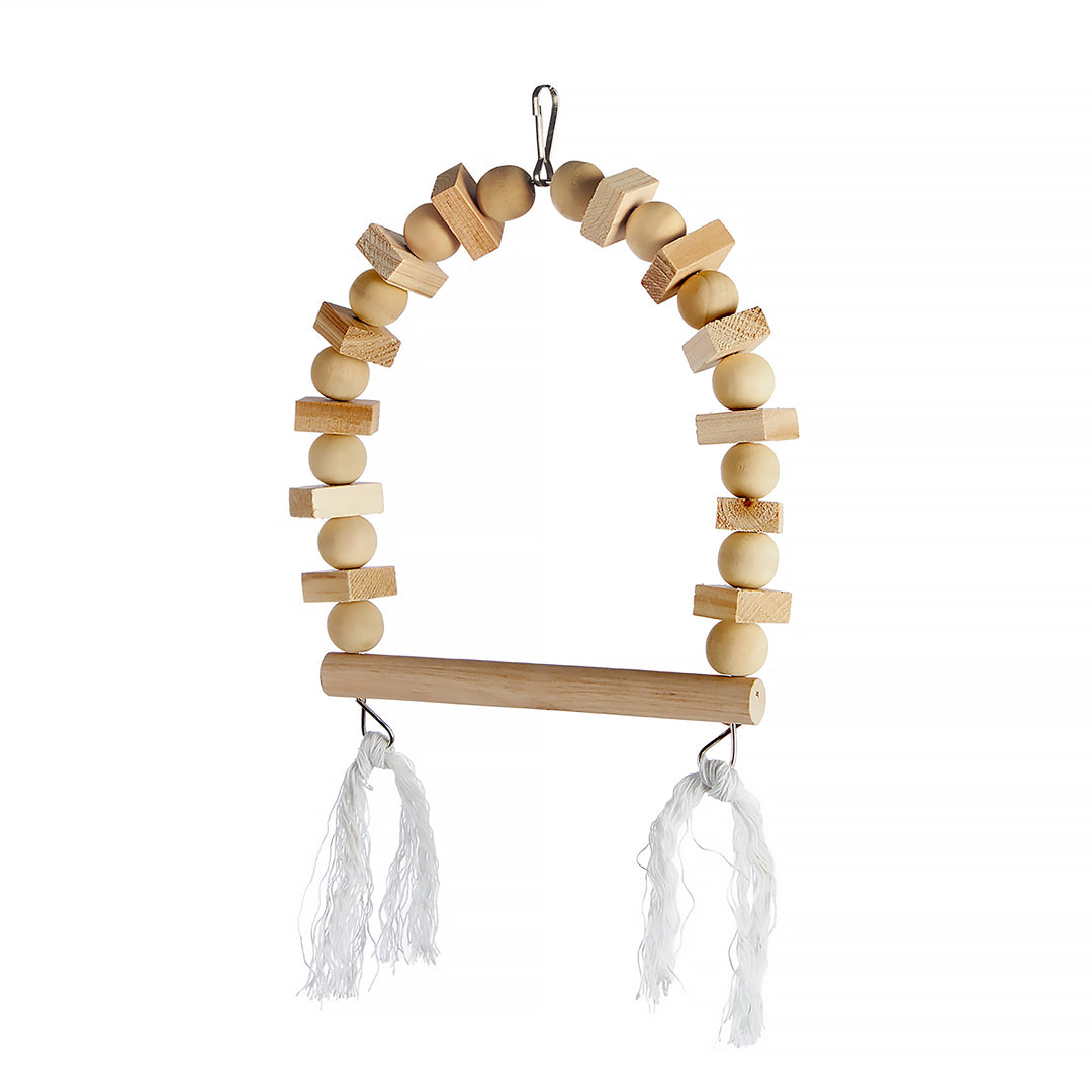 Aria Pine nut Swing - Wooden Bird Swing #2351