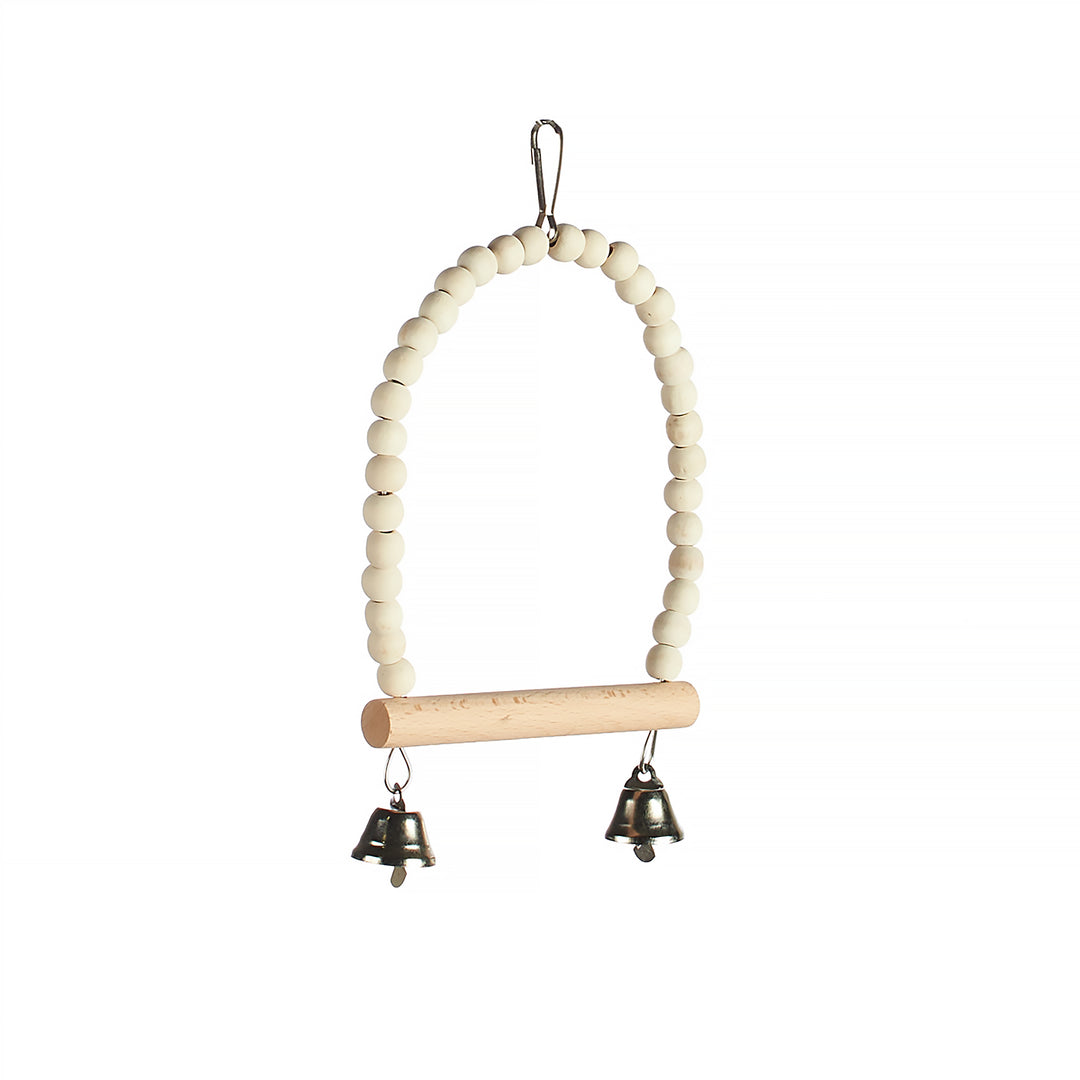 Aria Vanilla Bead Swinger - Wooden Bird Swing #2406