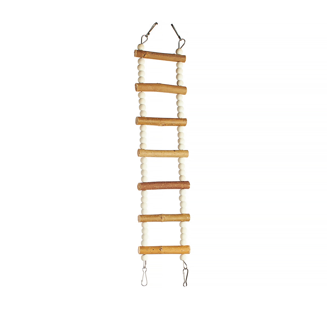 Aria Beaded Log Bridge - Wooden Bird Climbing Ladder #2418