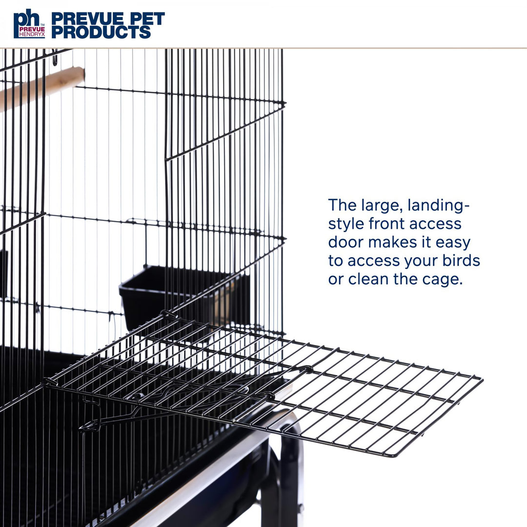 Prevue Pet Products Flight Cage with Stand Black - 32 7/8” x 18 1/4” - Small Bird Enclosure #F090
