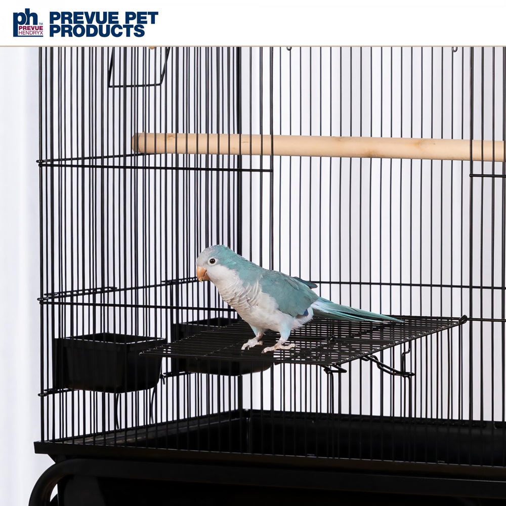 Prevue Pet Products Flight Cage with Stand Black - 32 7/8” x 18 1/4” - Small Bird Enclosure #F090