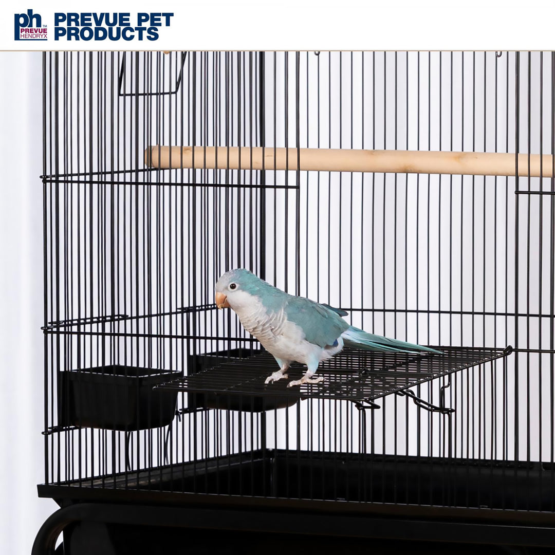 Prevue Pet Products Flight Cage with Stand Black - 32 7/8” x 18 1/4” - Small Bird Enclosure #F090