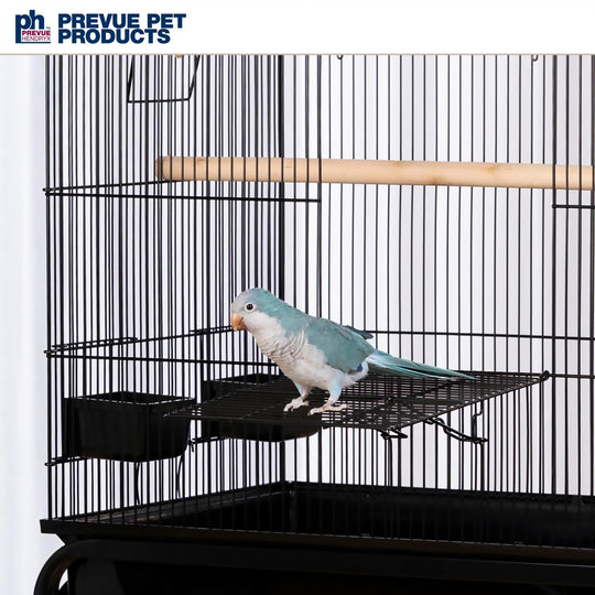 Prevue Pet Products Flight Cage with Stand Black - 32 7/8” x 18 1/4” - Small Bird Enclosure #F090