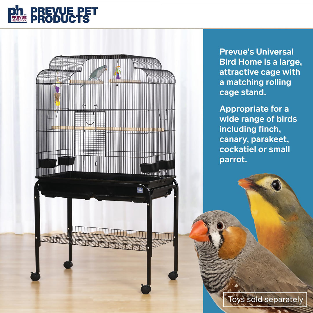 Prevue Pet Products Flight Cage with Stand Black - 32 7/8” x 18 1/4” - Small Bird Enclosure #F090