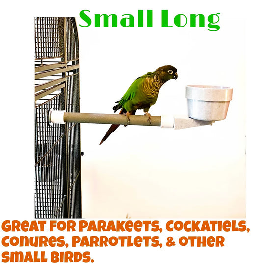 Polly's Pet Products Mess Less Cups Small / Long - Food Dish Bird Perch