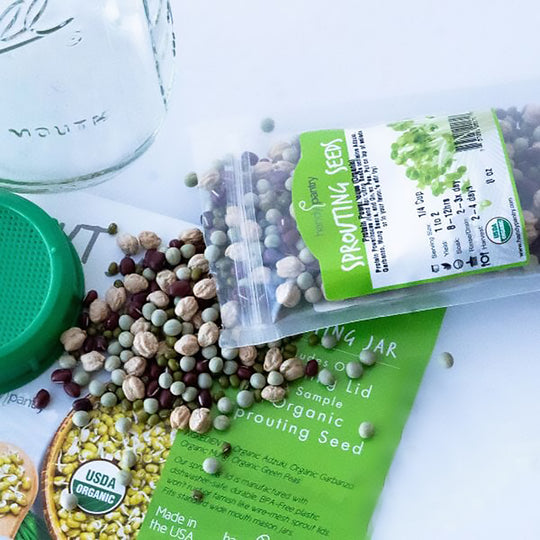 Handy Pantry Sprouting Jar Kit Quart Jar with Stainless Steel Lid Organic