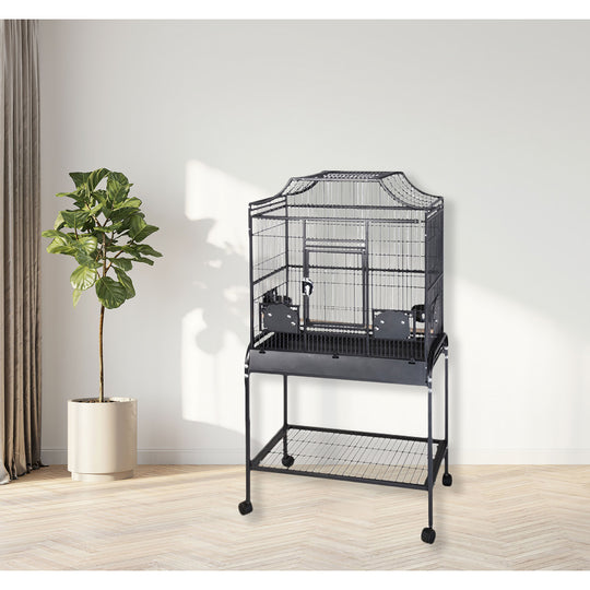 A&E Cage Company Elegant Style Flight Cage Black - 28” x 18” - Small Bird Enclosure #MA2818FL