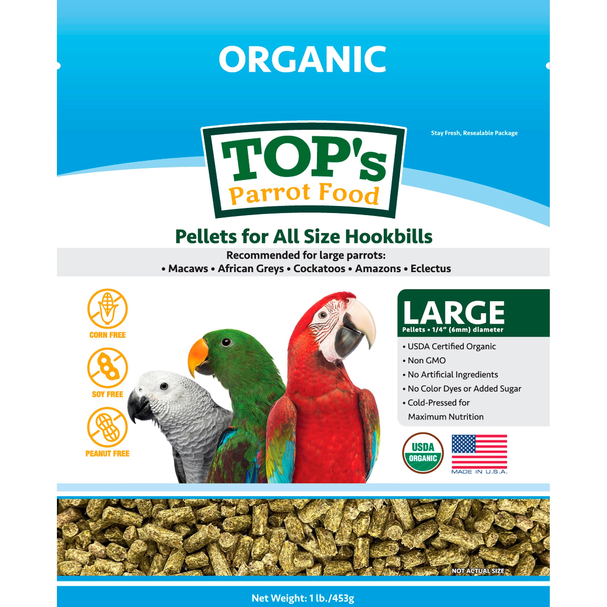 TOP's Pellets for All Size Hookbills - 1lb – Parrot Stars