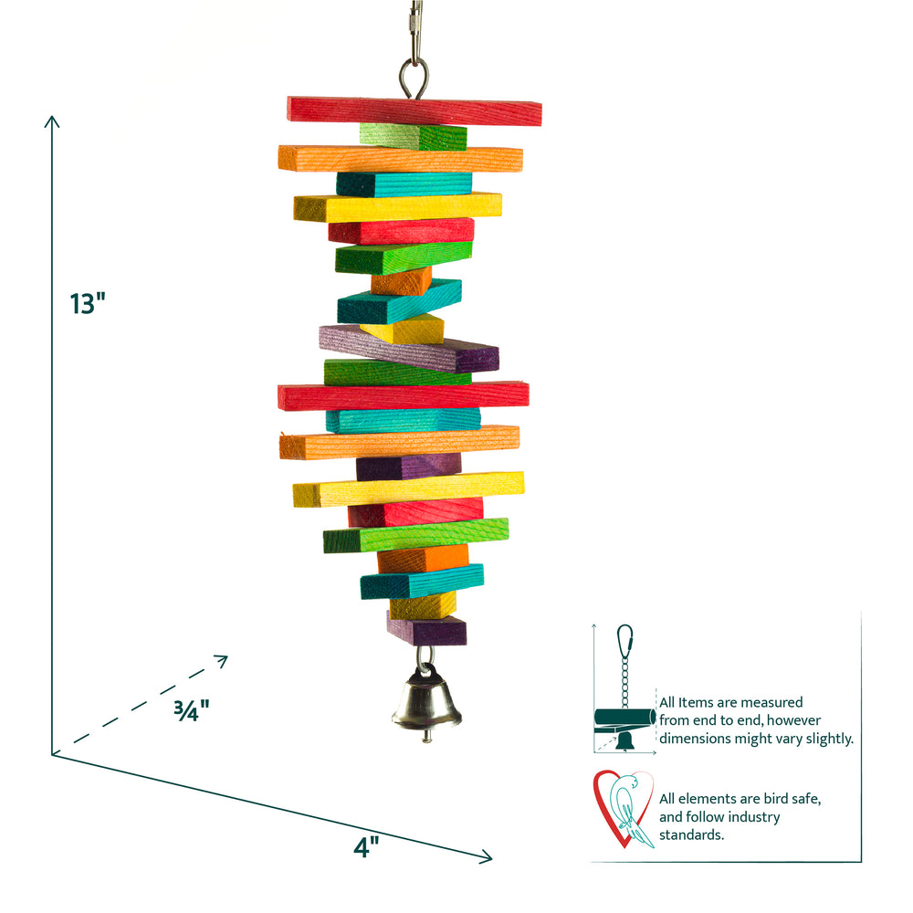 Aria Rainbow Tower - Large Chew Bird Toy #2116