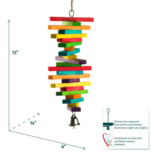 Aria Rainbow Tower - Large Chew Bird Toy #2116