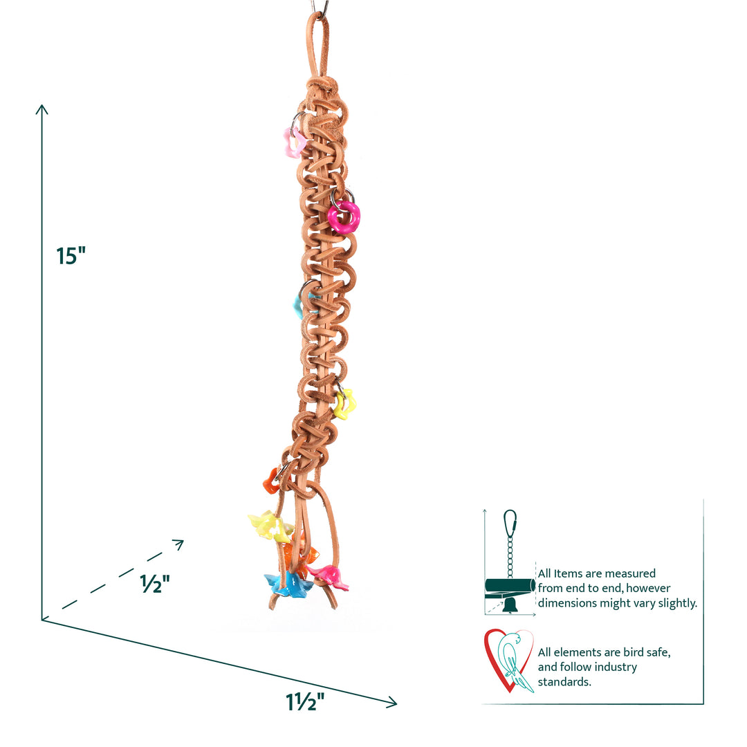 Aria Leather Braid & Bangles - Chew Bird Toy #2261