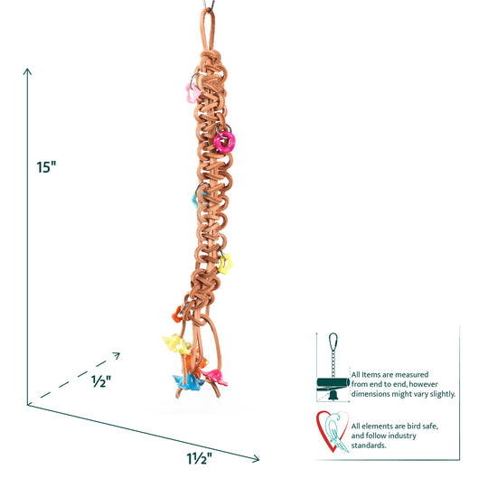 Aria Leather Braid & Bangles - Chew Bird Toy #2261