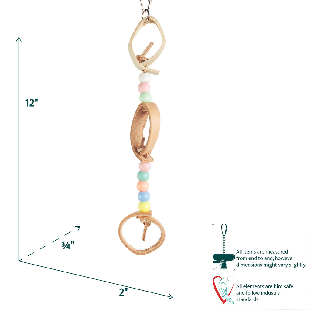 Aria Leather Loops - Chew Bird Toy #2282