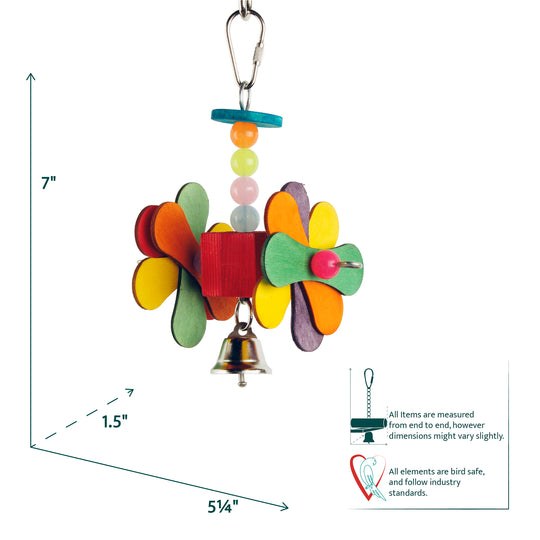 Aria Petal Spin - Small Interactive Chew Bird Toy #2283