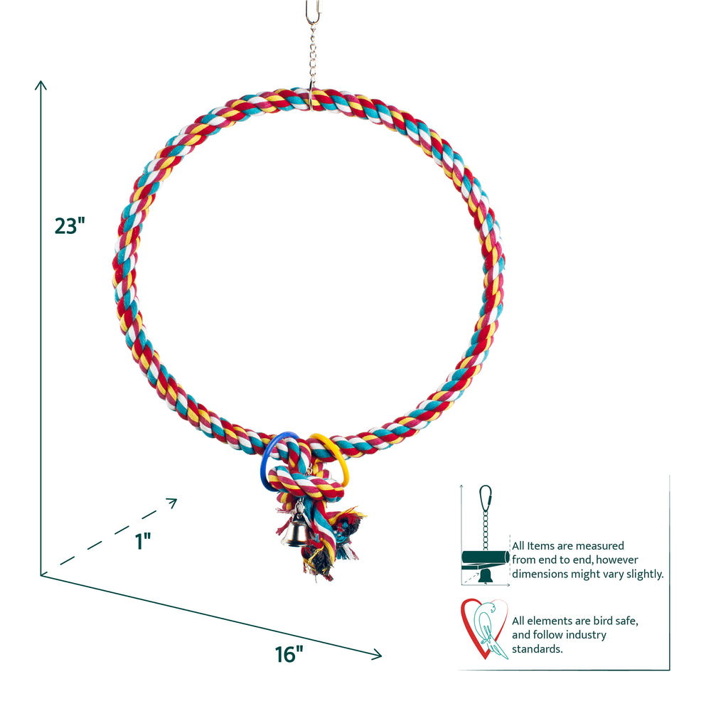 Aria Rockin' Ringo Jumbo - Soft Cotton Rope Swing Bird Toy #2295