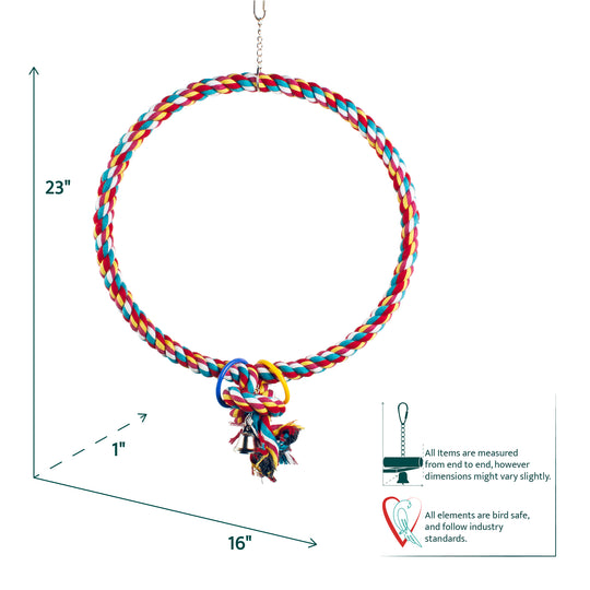 Aria Rockin' Ringo Jumbo - Soft Cotton Rope Swing Bird Toy #2295