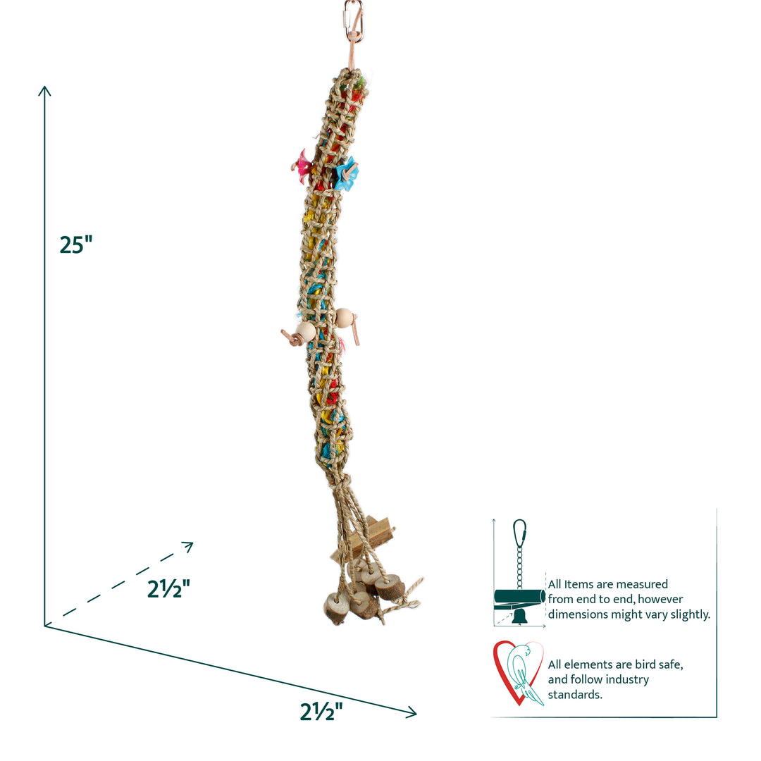 Aria Wicker Wiggle Worm - Chew Bird Toy #2316