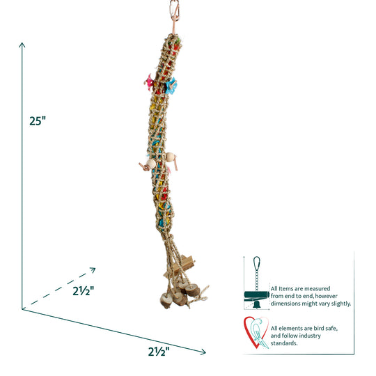 Aria Wicker Wiggle Worm - Chew Bird Toy #2316