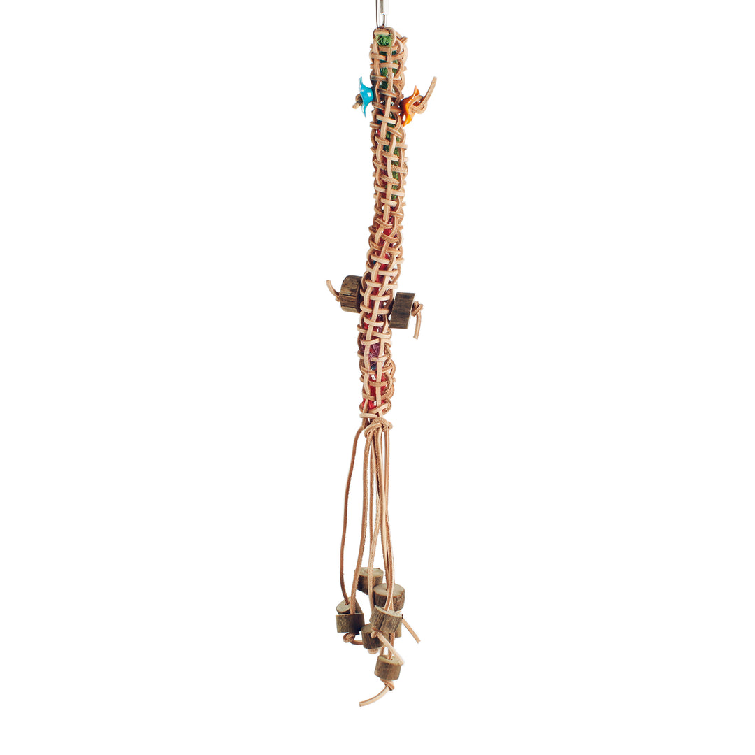 Aria Leather Wiggle Worm - Chew Bird Toy #2317