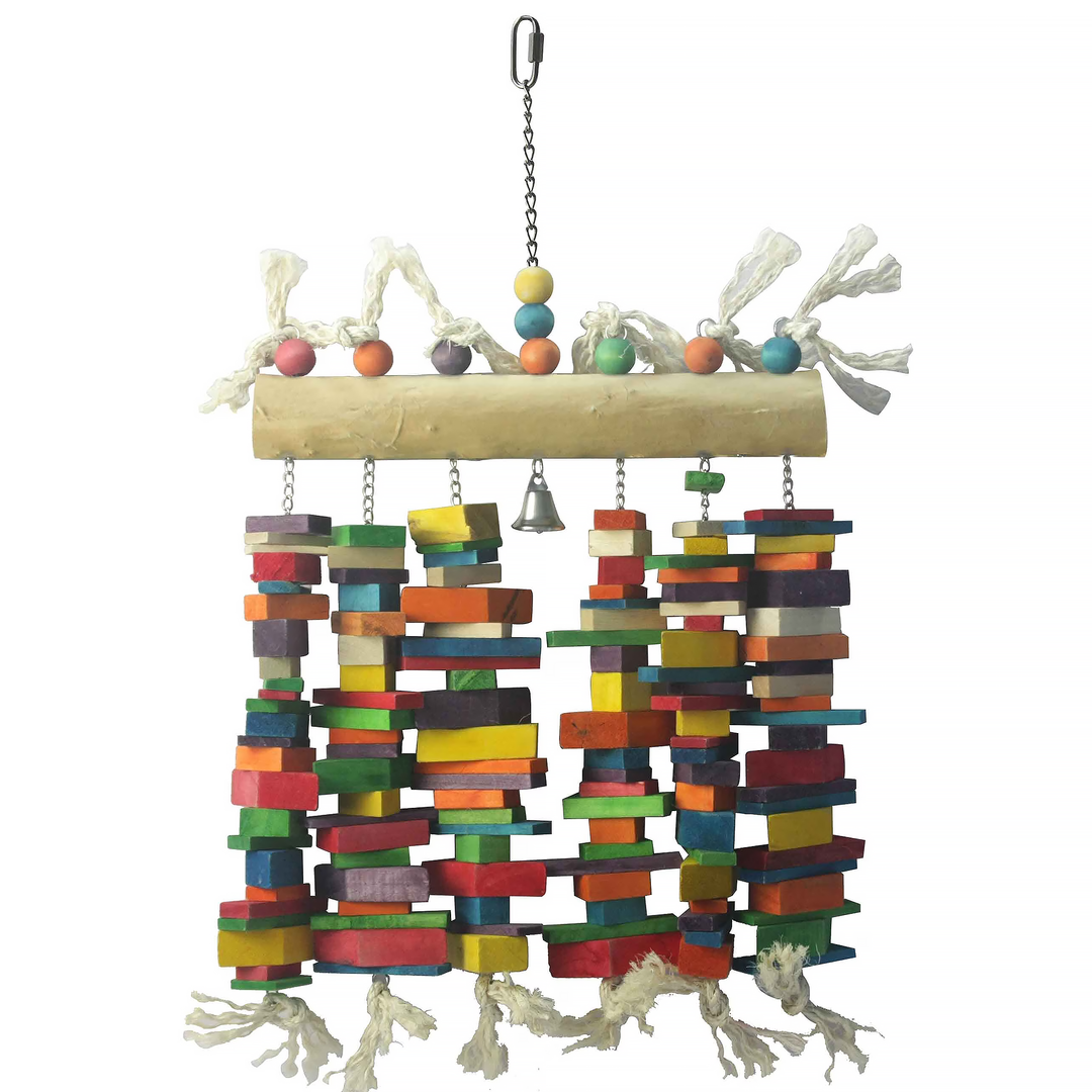 A&E Cage Company Happy Beaks Wood Block Cluster - Chew Bird Toy #HB01440