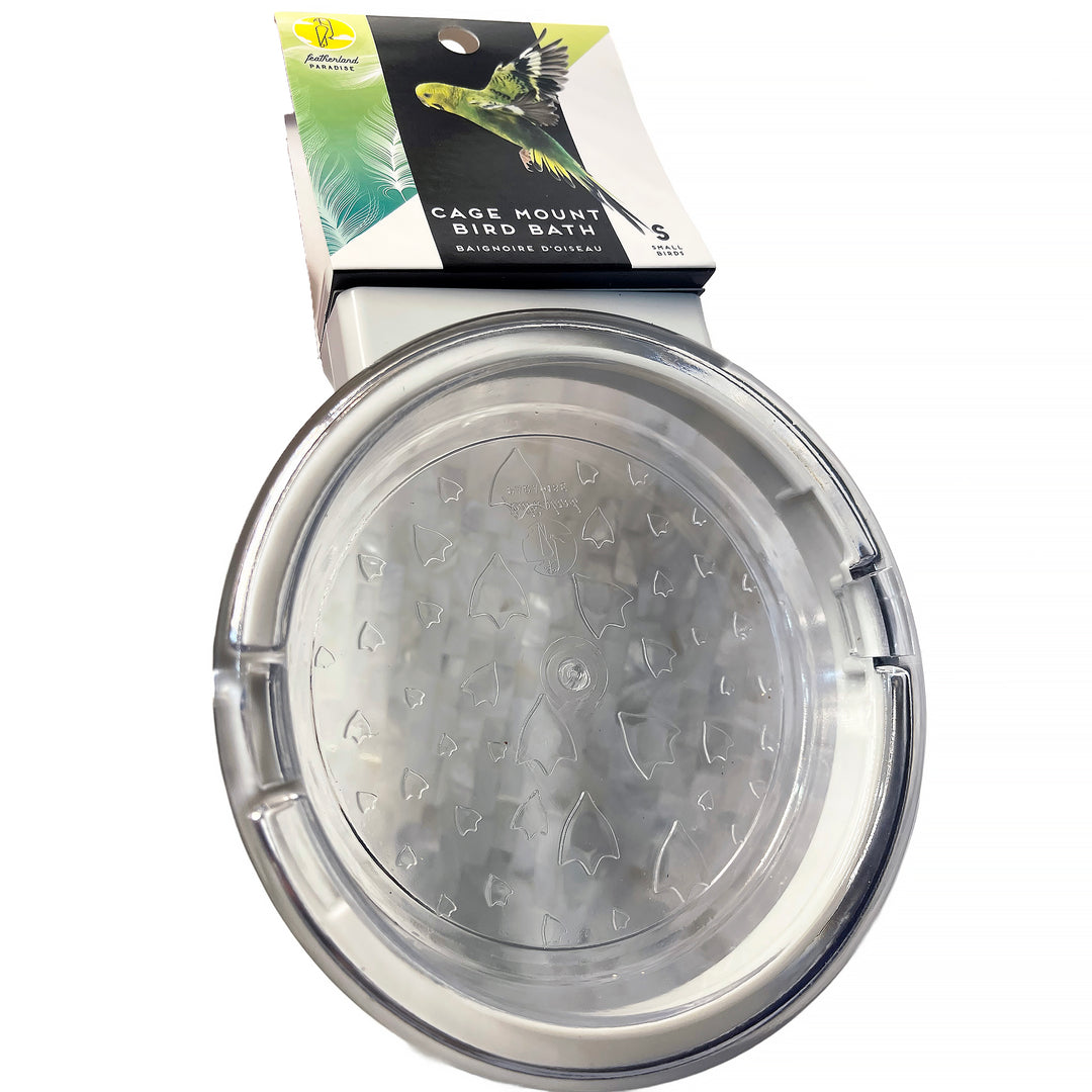 Caitec Featherland Paradise Cage Mount Shallow Bird Bath Small - Bird Cage Bathing Dish for Small Parrots