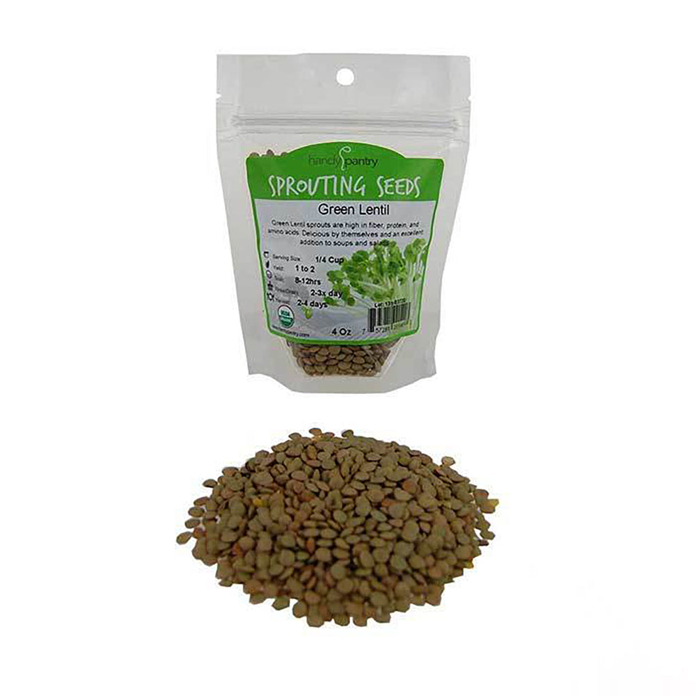 Handy Pantry Sprouting Seeds Lentil Green Organic - 4oz