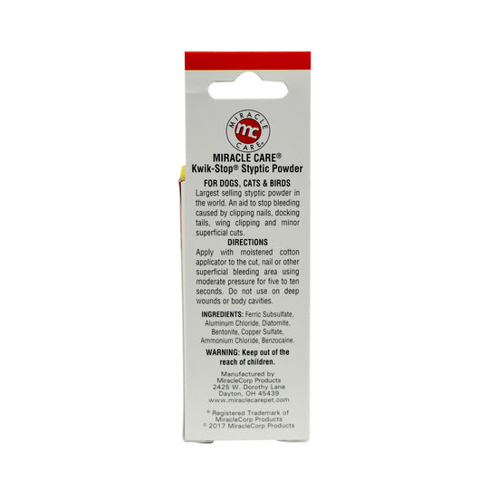Miracle Care Kwik Stop Styptic Powder 0.5oz