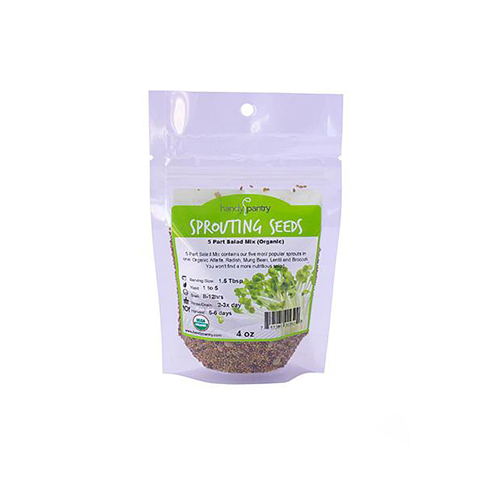 Handy Pantry Sprouting Seeds 5 Part Salad Mix Organic - 4oz