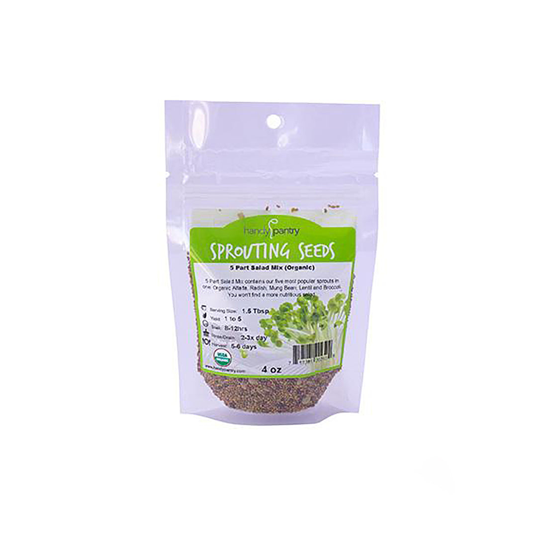 Handy Pantry Sprouting Seeds 5 Part Salad Mix Organic - 4oz