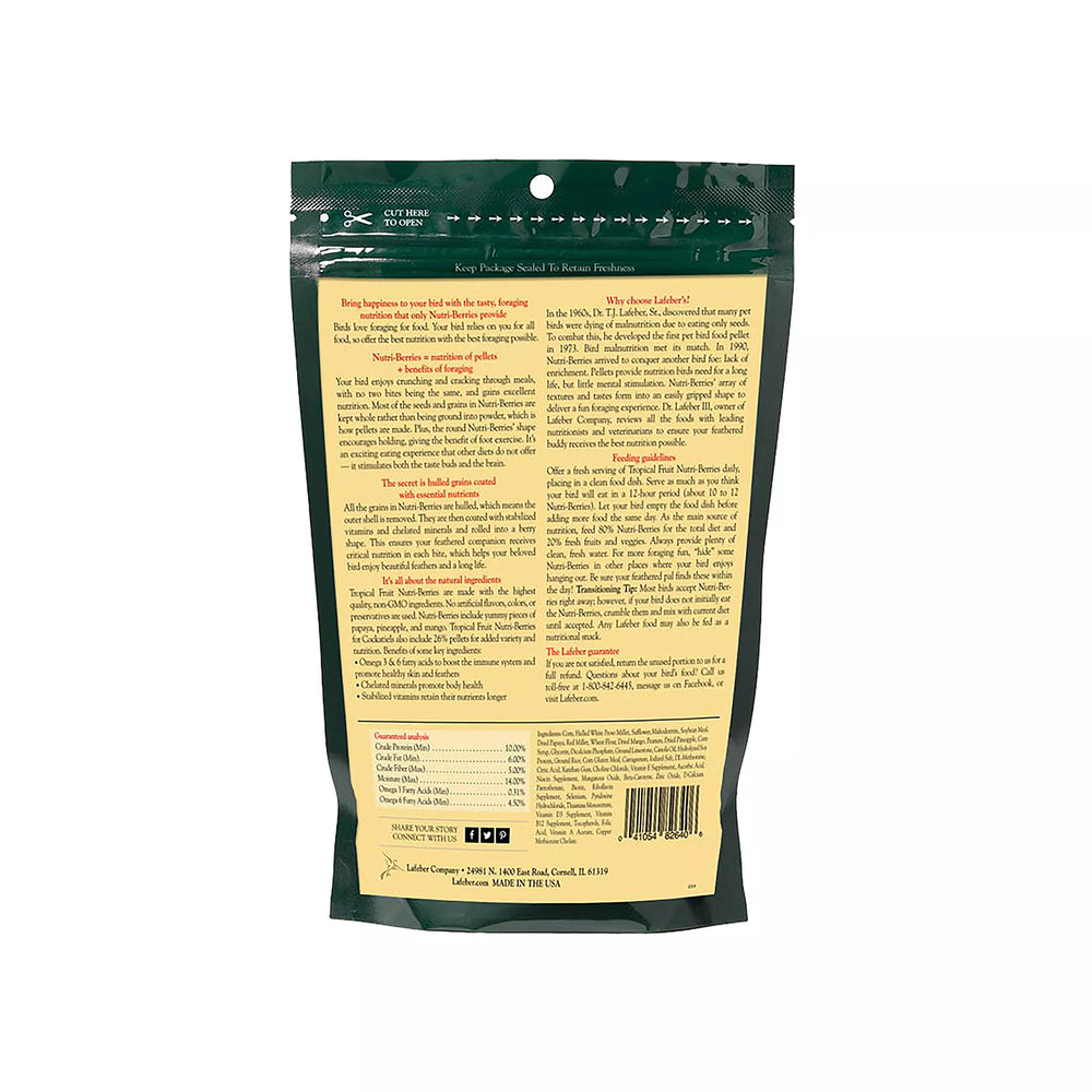 Lafeber's Tropical Fruit Nutri-Berries for Parakeets & Cockatiels - 10oz