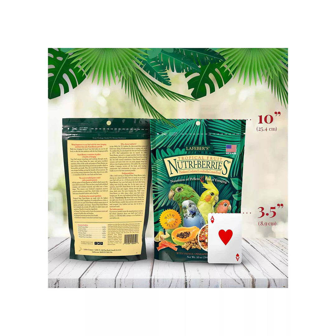 Lafeber's Tropical Fruit Nutri-Berries for Parakeets & Cockatiels - 10oz