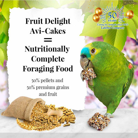 Lafeber's Fruit Delight Avi-Cakes for Parrots - 8oz