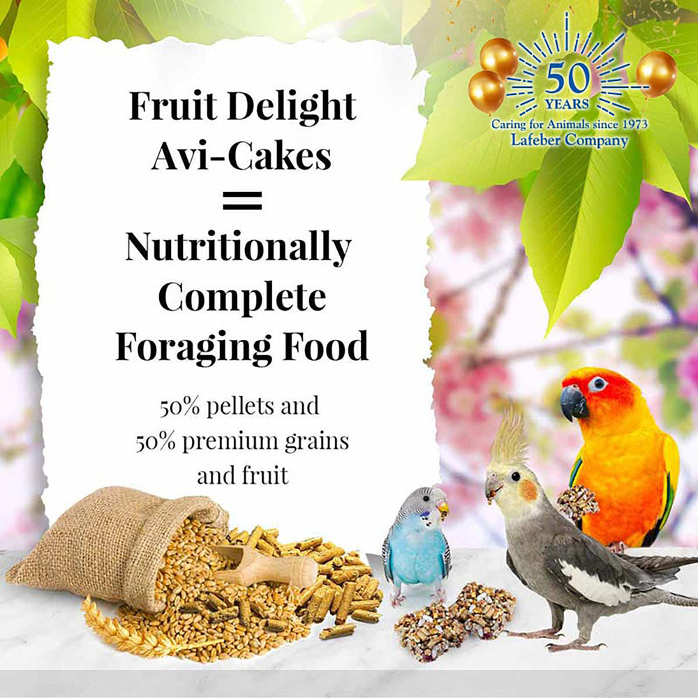 Lafeber's Fruit Delight Avi-Cakes for Parakeets & Cockatiels - 8oz