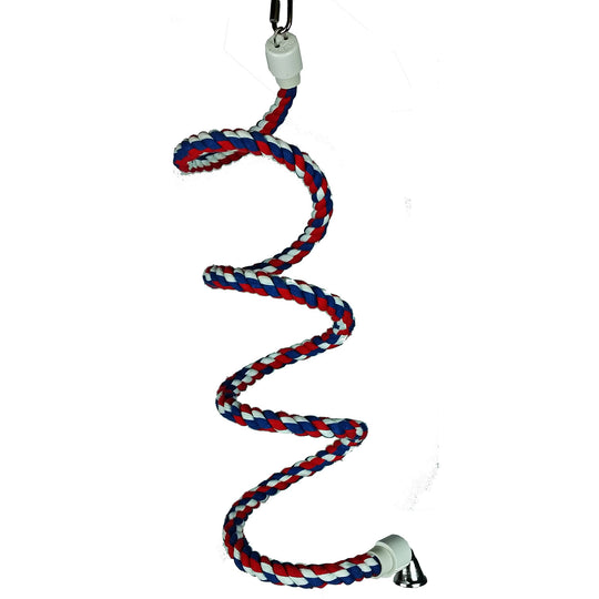 A&E Cage Company Small Cotton Rope Boing with Bell 52” x 1/2” - Cotton Bungee Swing Bird Toy #HB551