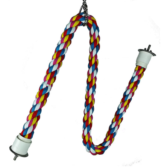 A&E Cage Company Large Cotton Cable Perch 36" - Soft Bendable Bird Perch #HB573