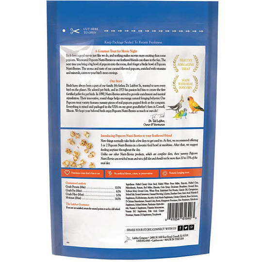 Lafeber's Cockatiel Popcorn Nutri-Berrie Treats - 4oz