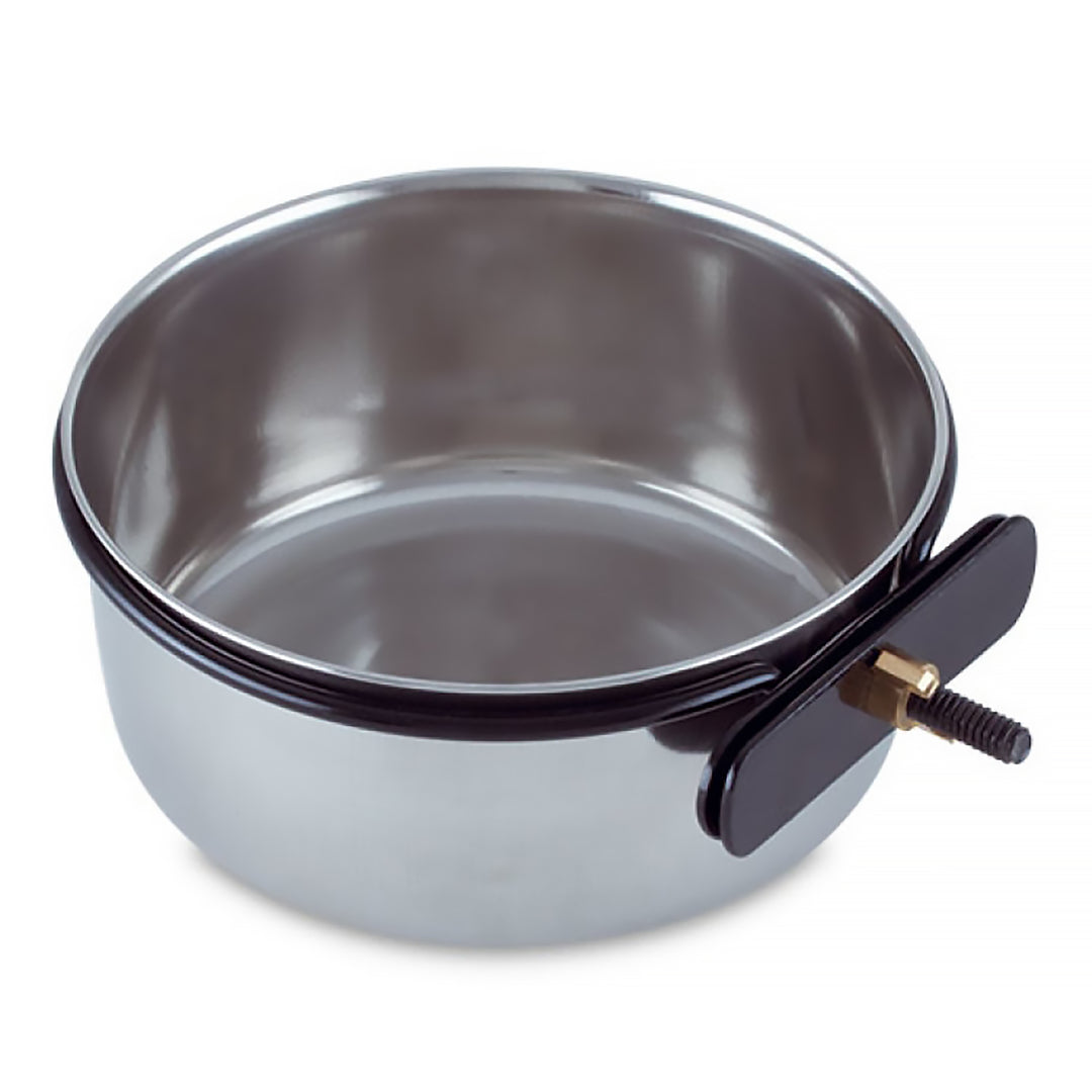 A&E Cage Company Bolt-On Coop Cup 20oz - Stainless Steel Bird Cage Food & Water Dish