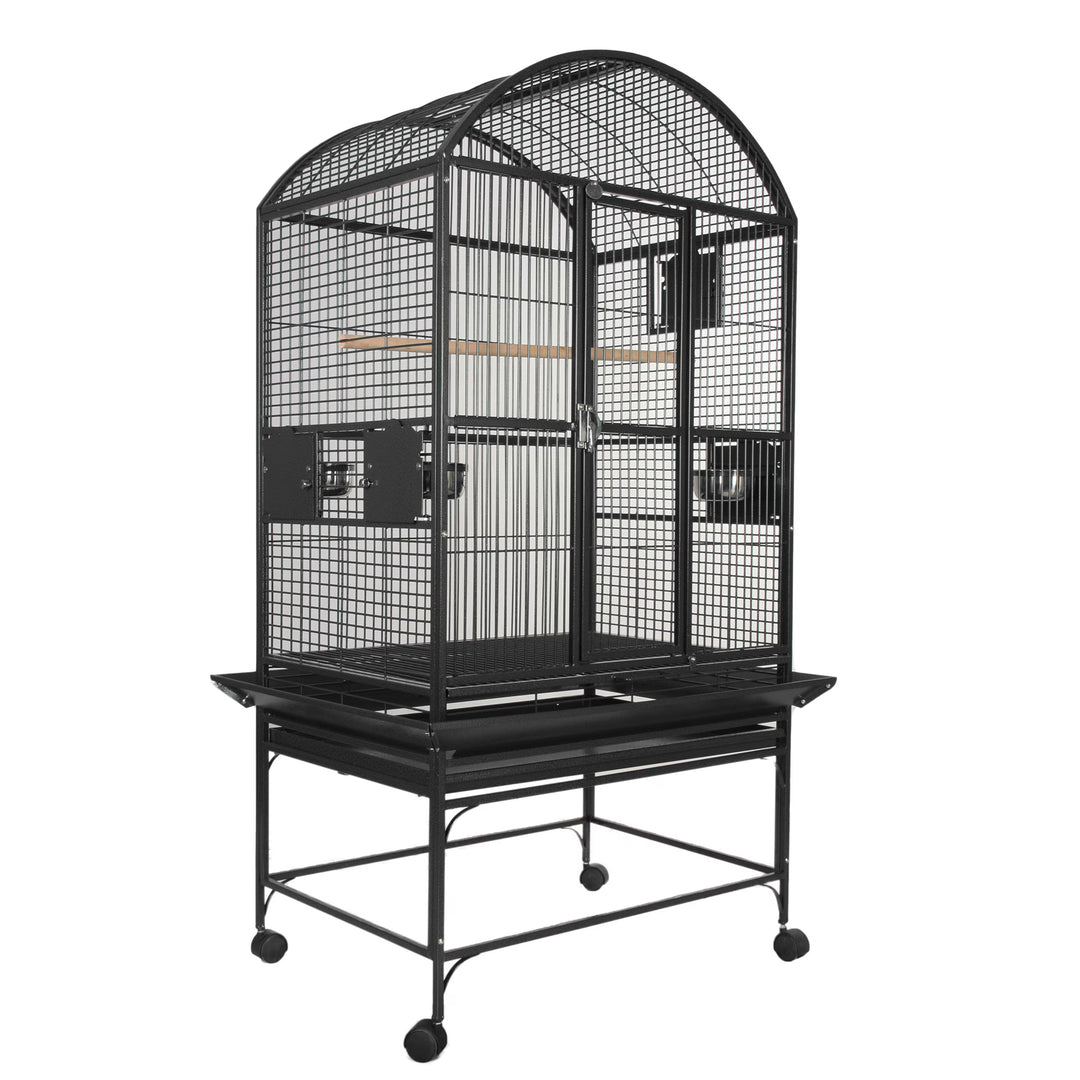 A&E Cage Company Dome Top Cage Black - 32” x 23” - Rolling Bird Enclosure #9003223