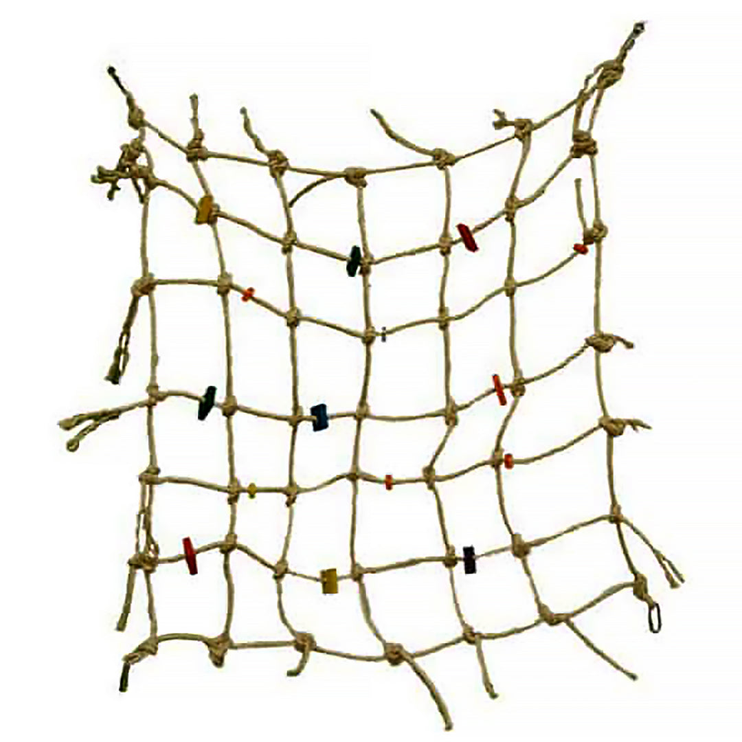Zoo-Max Fun-Max Natural Sisal Net - 30” x 30” - Climbing Bird Perch Rope Toy #671NET
