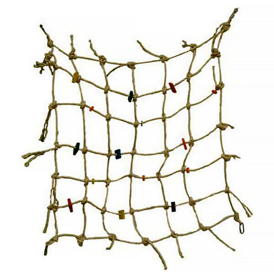Zoo-Max Fun-Max Natural Sisal Net - 30” x 30” - Climbing Bird Perch Rope Toy #671NET
