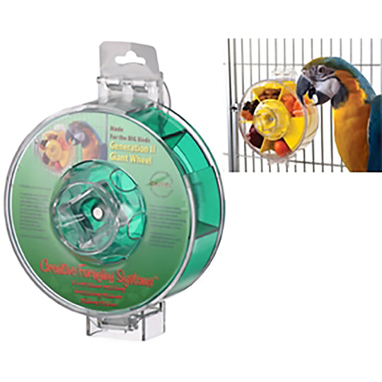 Caitec Creative Foraging Systems Generation II Foraging Wheel Giant - Puzzle Treat Dispenser Bird Toy