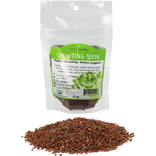 Handy Pantry Sprouting Seeds Radish Daikon Minowase Organic - 4oz