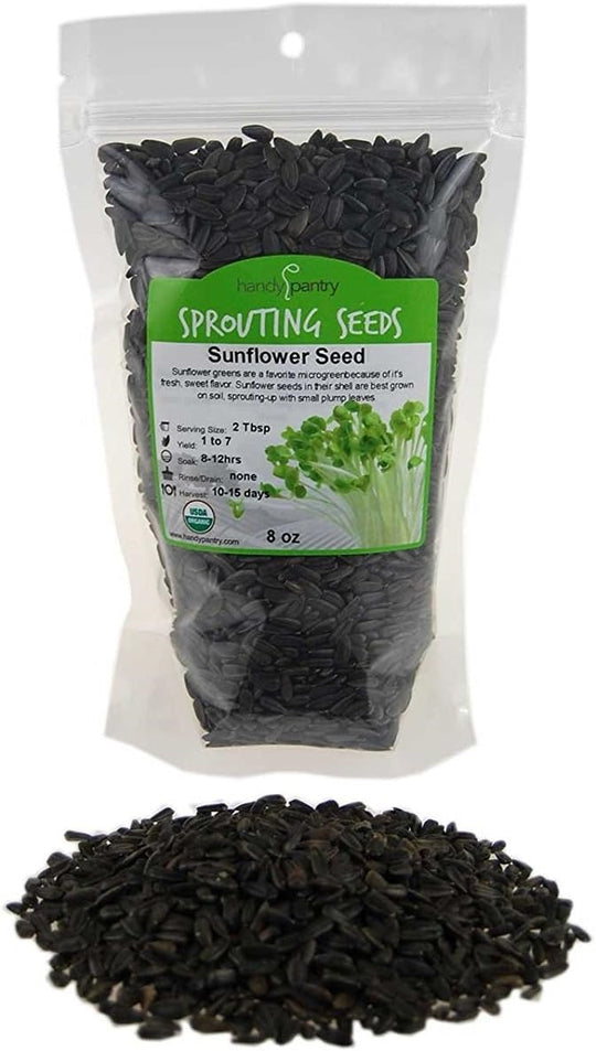 Handy Pantry Sprouting Seeds Sunflower Black Oil Organic - 8oz