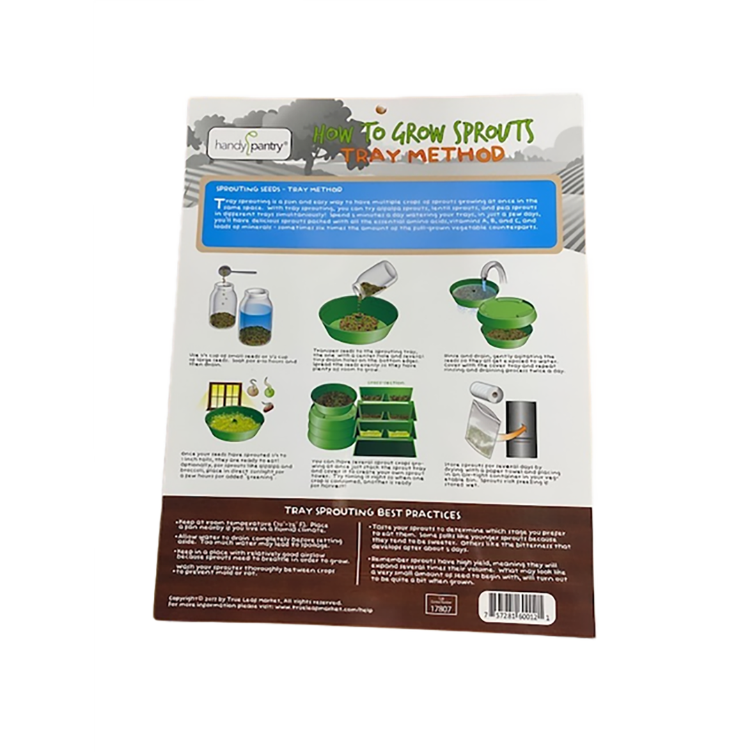 Handy Pantry "How to Grow Sprouts" Jar Method & Tray Method Instructions